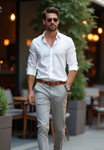Stylish man in white shirt