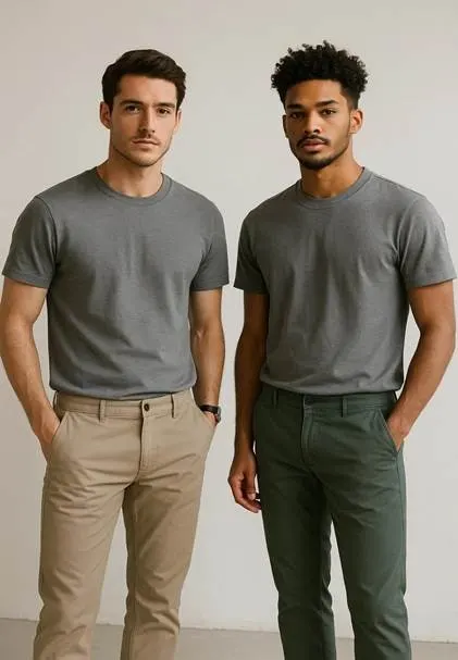 Men Wearing Grey Tees With Pants